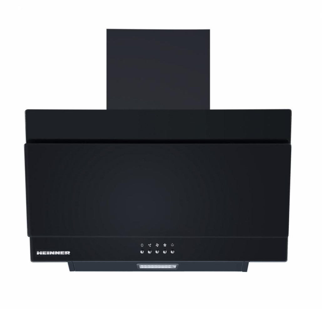 Heinner Schuine Afzuigkap - 60cm - 276,6 m³/u - 3 Standen - B Label - LED-verlichting - Zwart Glas