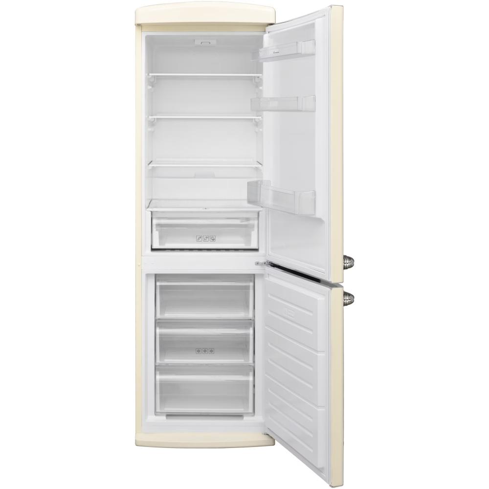 Fram Retro Koel-vriescombinatie 340L – Crème – Less Frost – LED-verlichting – Energieklasse E – 5 Jaar Garantie