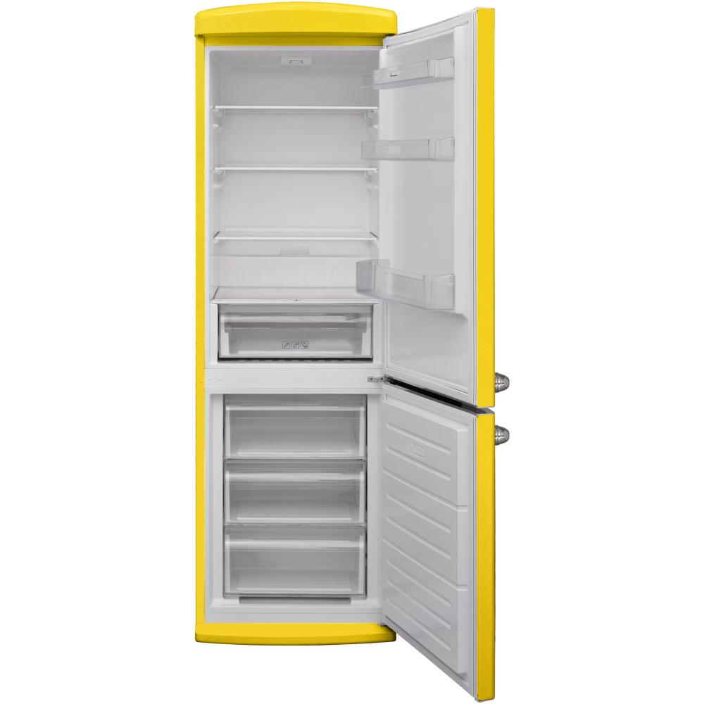 Fram Retro Koel-vriescombinatie 340L – Crème – Less Frost – LED-verlichting – Energieklasse E – 5 Jaar Garantie