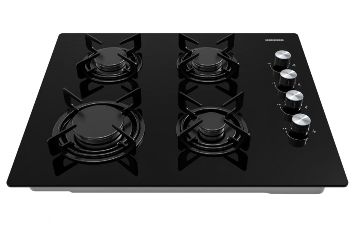 Heinner HBH-M402IEGBK Inbouw Gaskookplaat 4-pits Zwart Glas