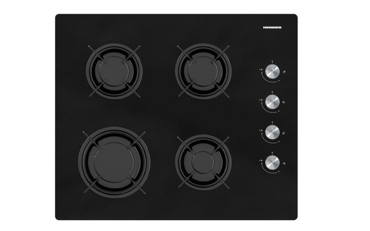 Heinner HBH-M402IEGBK Inbouw Gaskookplaat 4-pits Zwart Glas