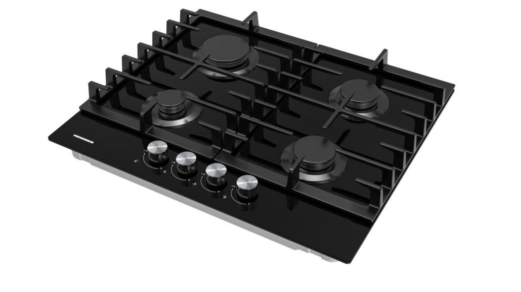 Heinner HBH-M421IRFGBK Inbouw Gaskookplaat 4-pits Zwart Glas