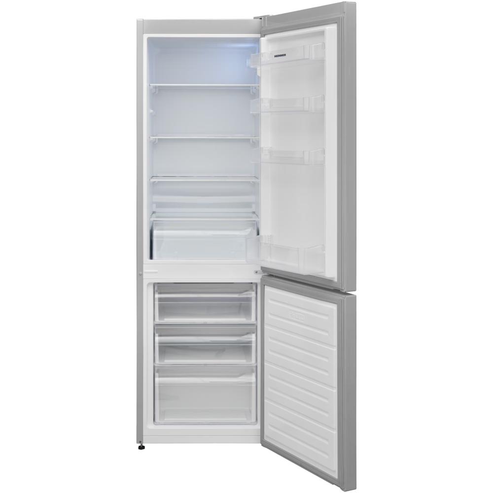 Heinner Koel-vriescombinatie 268L – Zilver – Less Frost – Super Freeze – Omkeerbare Deur – LED-verlichting – Energieklasse E – 5 Jaar Garantie