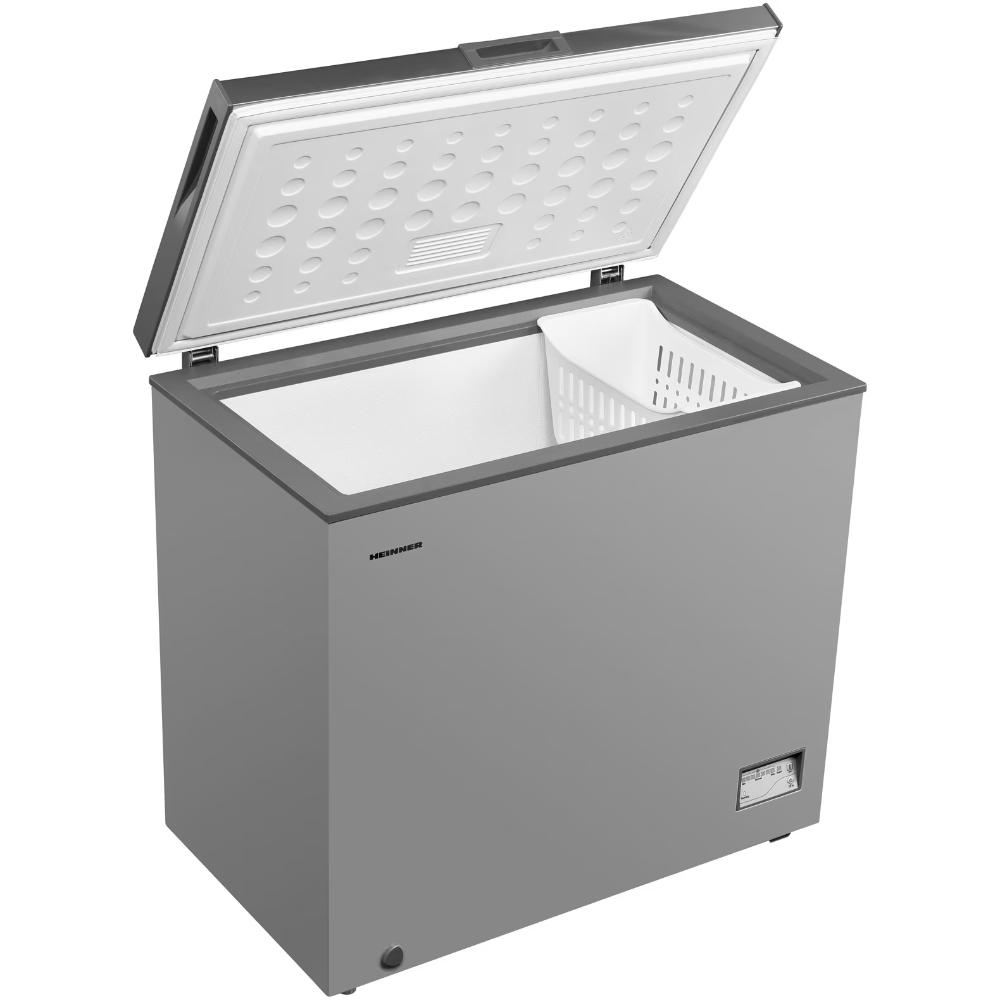 Heinner HCF-205NHSE++ Vrieskist 198L – Zilver – Super Freeze – Waterdicht LED-display – Energieklasse E – 5 Jaar Garantie