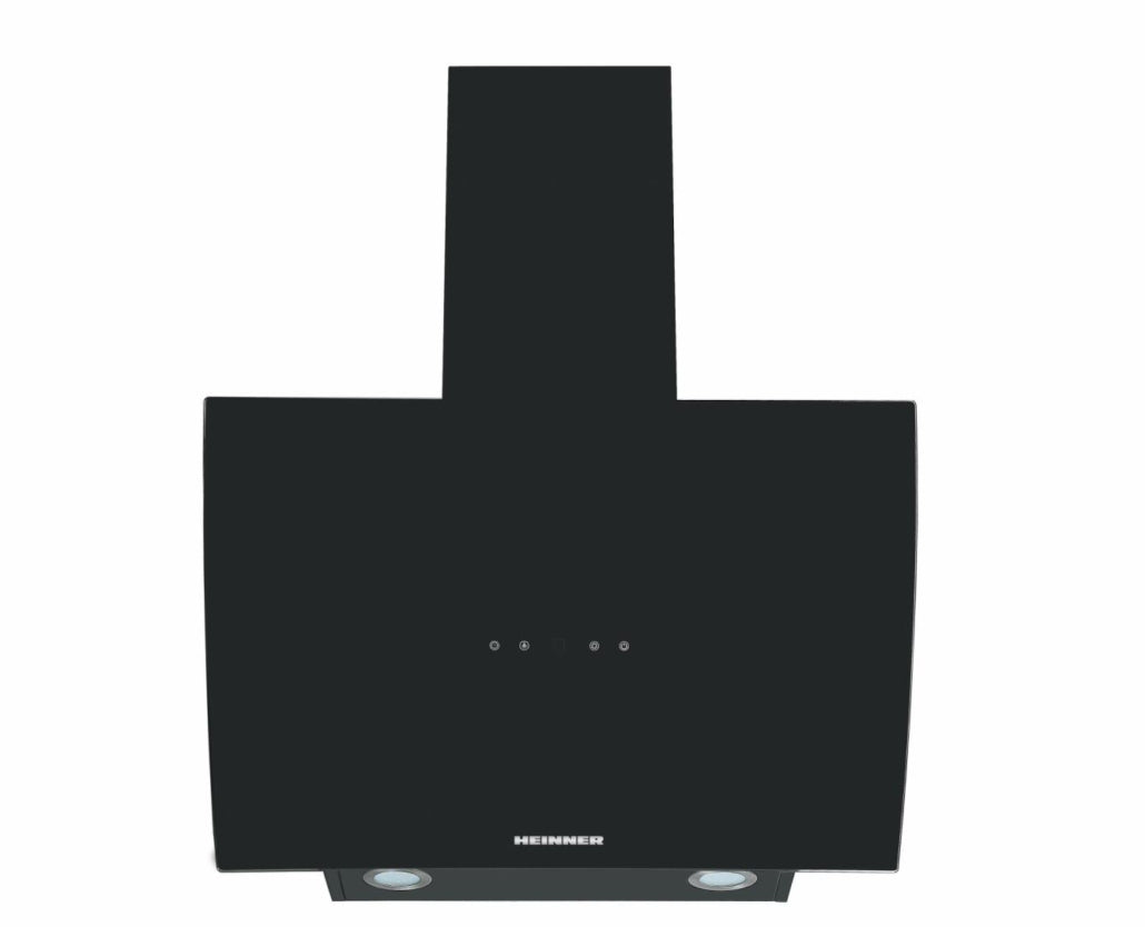 Heinner Schuine Afzuigkap met Touch Control - 60cm - 576,2 m³/u - LED-verlichting - 3 standen - Energieklasse A+ - 190W - Zwart Glas