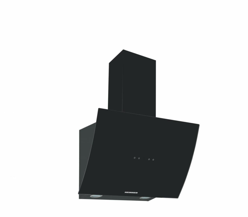 Heinner Schuine Afzuigkap met Touch Control - 60cm - 576,2 m³/u - LED-verlichting - 3 standen - Energieklasse A+ - 190W - Zwart Glas