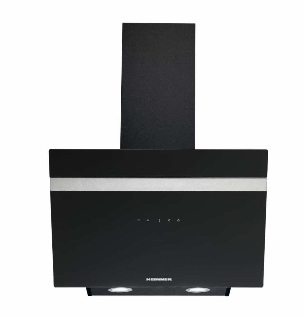 Heinner Schuine Afzuigkap met Touch Control - 60cm - 546,2 m³/u - 3 standen - LED-verlichting - Energieklasse A+ - 190W - Zwart Glas