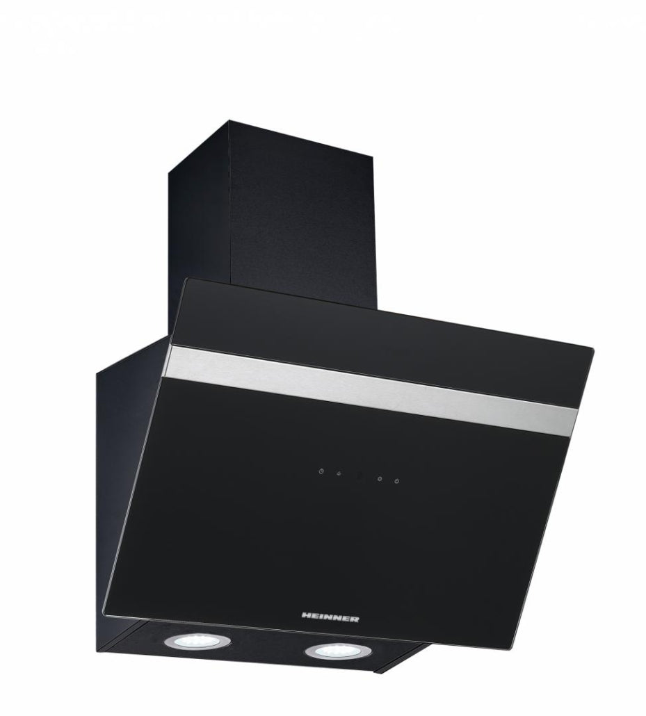 Heinner Schuine Afzuigkap met Touch Control - 60cm - 546,2 m³/u - 3 standen - LED-verlichting - Energieklasse A+ - 190W - Zwart Glas