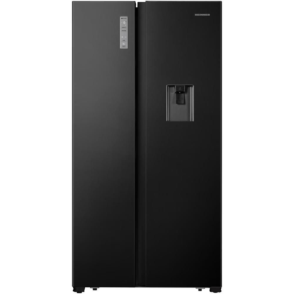 Heinner HSBS-HS519NFBKWDE++ Side-by-Side Koelkast | Full No Frost-systeem, Waterdispenser (3 L), Inverter-compressor, Artificial Intelligence-functie – 5 Jaar Garantie