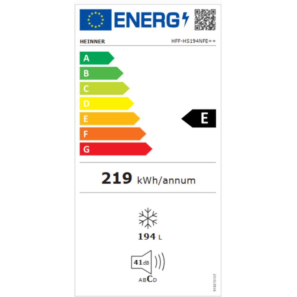 Heinner Vrijstaande Vriezer - Vrieskast 194 liter - Kastmodel - Full No Frost - Elektronische Bediening - 6 Compartimenten - Wit