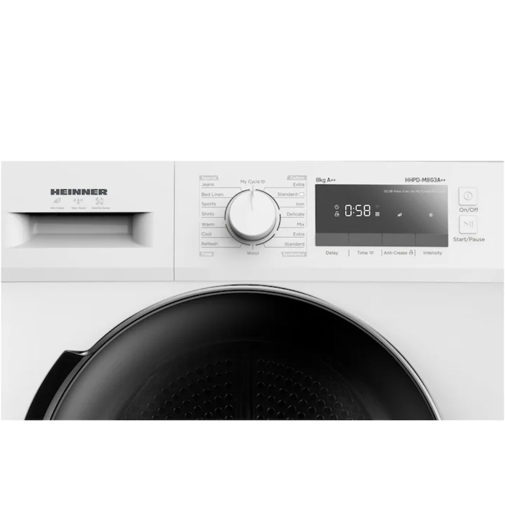 Heinner Warmtepompdroger - 16 Programma's - Antikreukfunctie - LED display