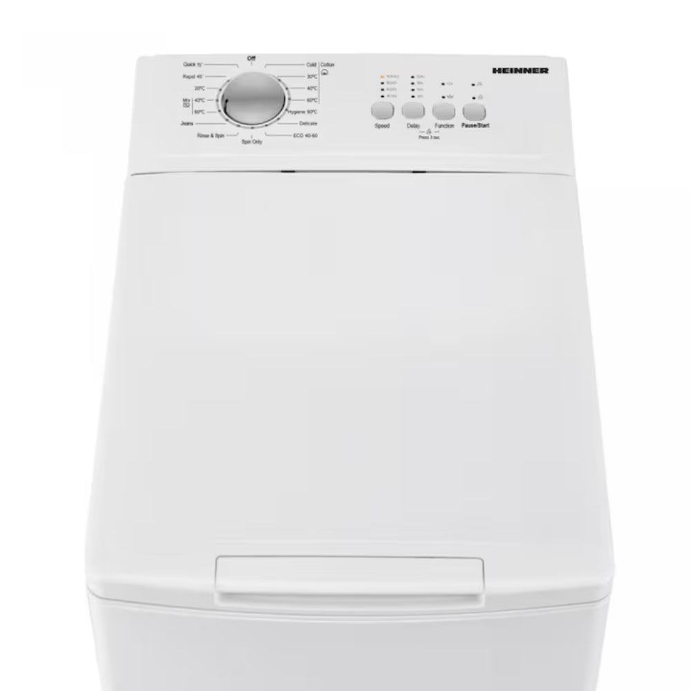 Heinner Bovenlader Wasmachine – 15 Wasprogramma's – 78 dB – LED-display – 1200 RPM – Energieklasse C – Kinderslot – Wit