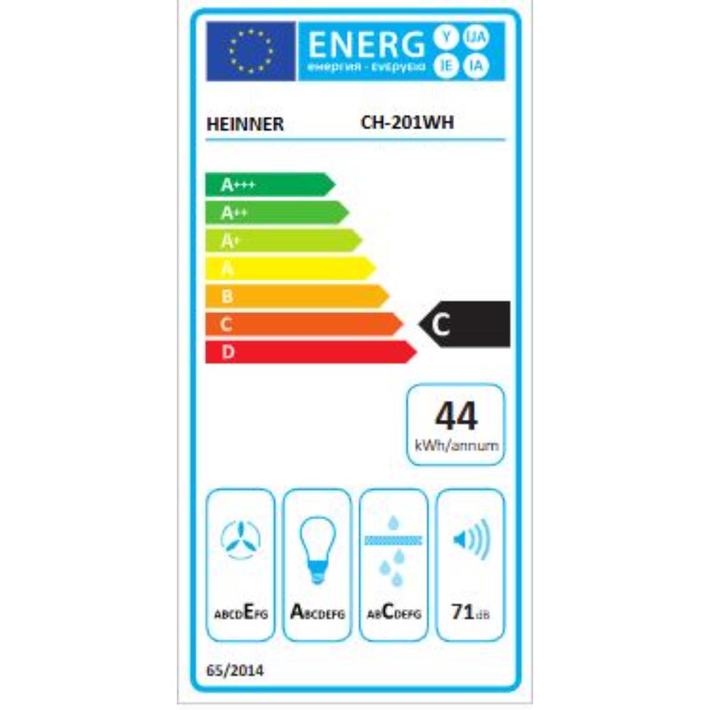 Heinner Onderbouw Afzuigkap - 60cm - 3 standen - 209,7 m³/u - LED-verlichting