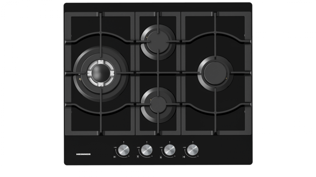 Heinner HBH-M452IWFGBK Inbouw Gaskookplaat 4-pits Zwart Glas