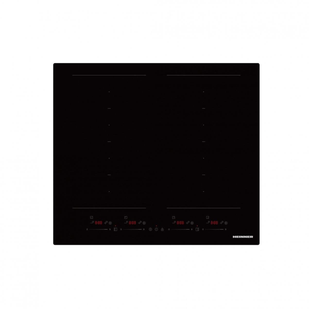 Heinner HBHI-M4ZB2FXSMTC Inbouw Elektrische Kookplaat - 4 Zones, Touch Control, Zwart Glas