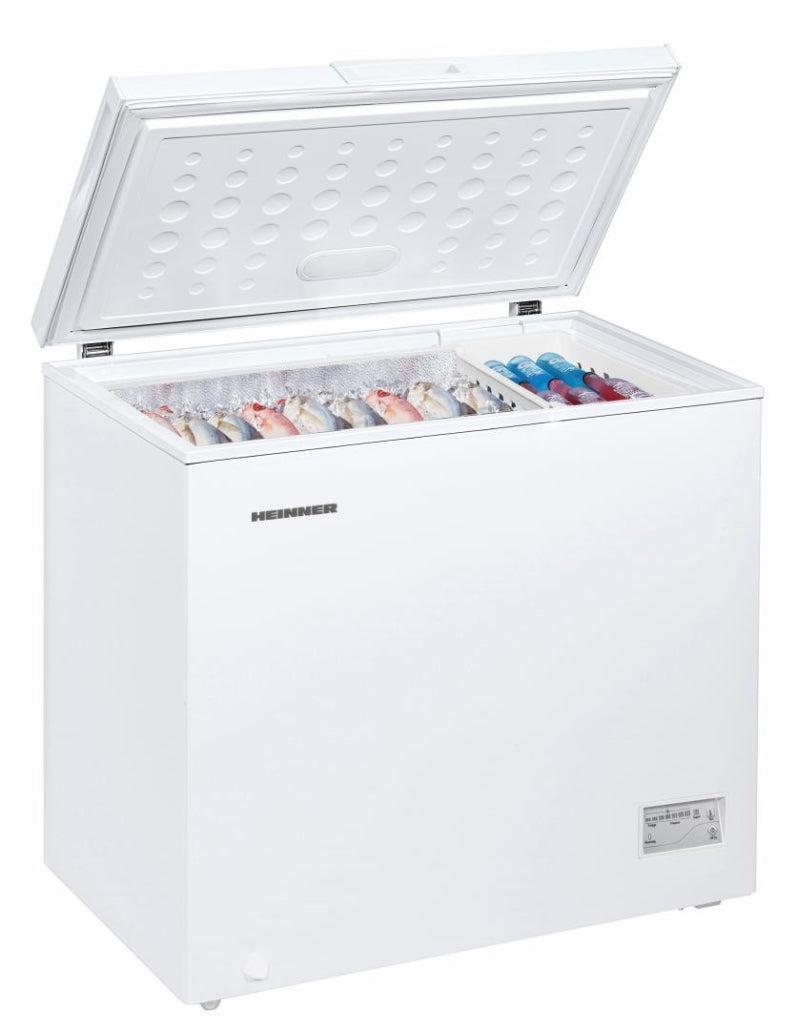 Heinner Vrijstaande Vrieskist op Wieltjes - 198 liter - Dual-Mode Koel-/Vriesfunctie - Invertercompressor - Energieklasse E - LED Display - 5 Jaar Garantie - Wit