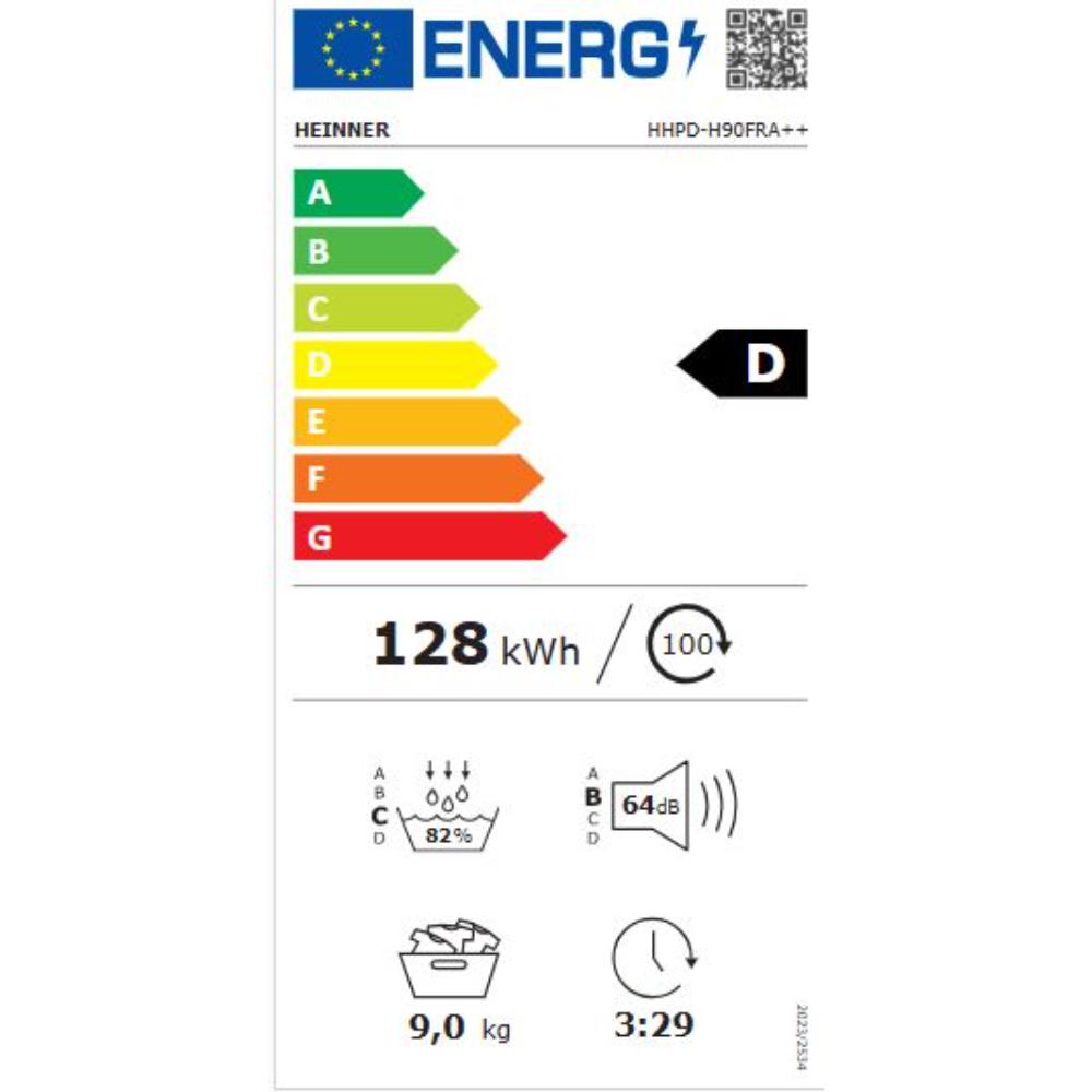 Heinner Warmtepompdroger - 15 Programma's - AirFlow-technologie - LED display