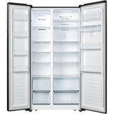 Heinner HSBS-HS519NFBKWDE++ Side-by-Side Koelkast | Full No Frost-systeem, Waterdispenser (3 L), Inverter-compressor, Artificial Intelligence-functie – 5 Jaar Garantie