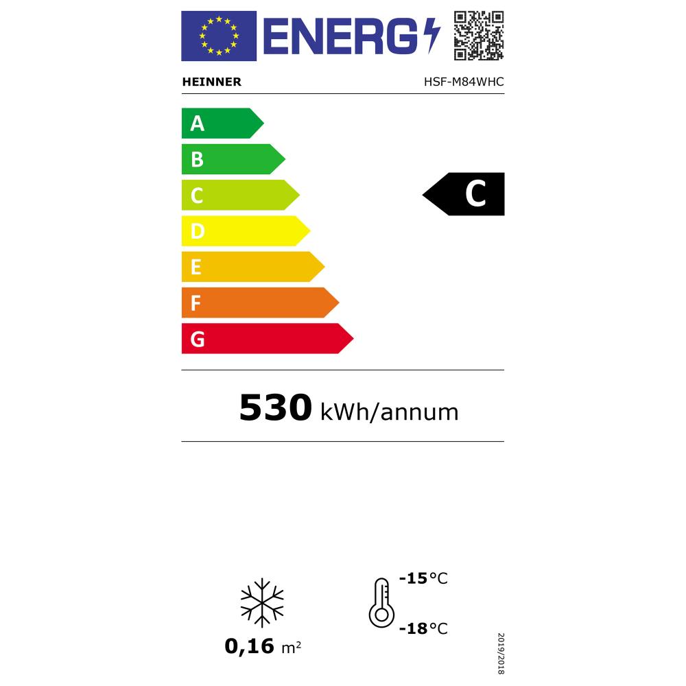 Heinner HSF-M84WHC Vrieskist 84L – Convertible Koelkast/Vriezer, Super Freeze, Glazen Deksel – 5 Jaar Garantie