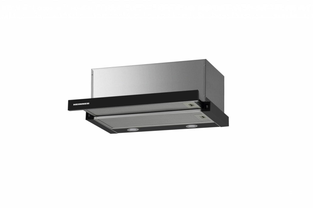 Heinner Vlakscherm Afzuigkap - 60 cm - 611,7 m³/u - LED-verlichting - Energieklasse A - RVS - Zwart