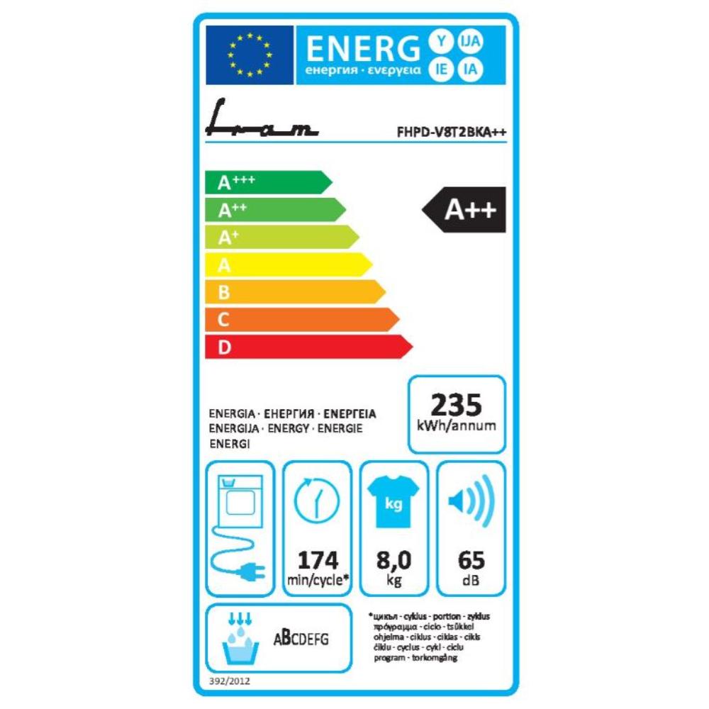 Fram Warmtepompdroger - Wasdroger - 15 Programma's - LED display
